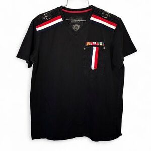 Denim Distillery Heritage America Buckle Flag Short Sleeve Tee Size L Streetwear